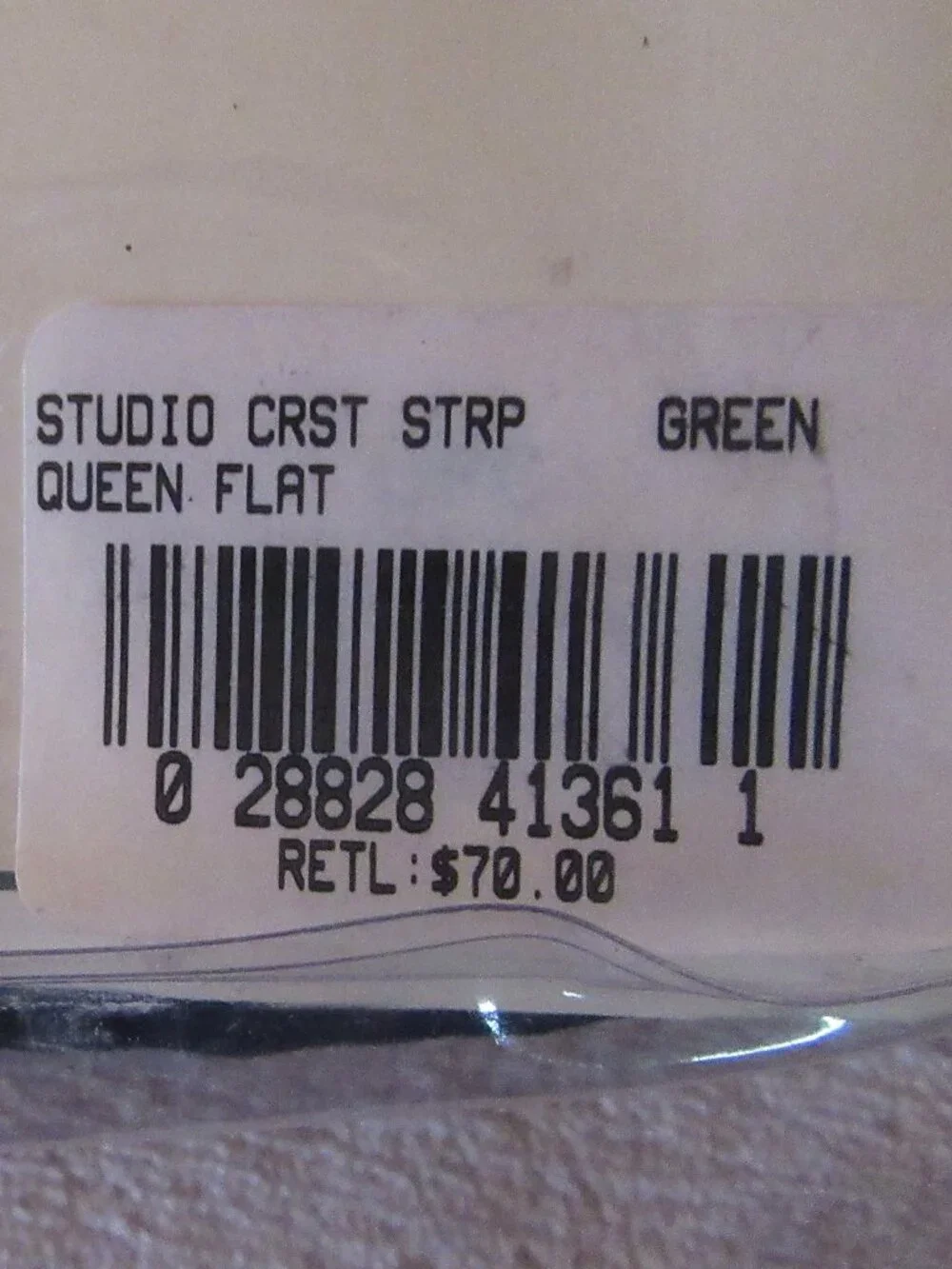 New in Package Unused Vintage Ralph Lauren Queen Flat Sheet Studio Crest Stripe